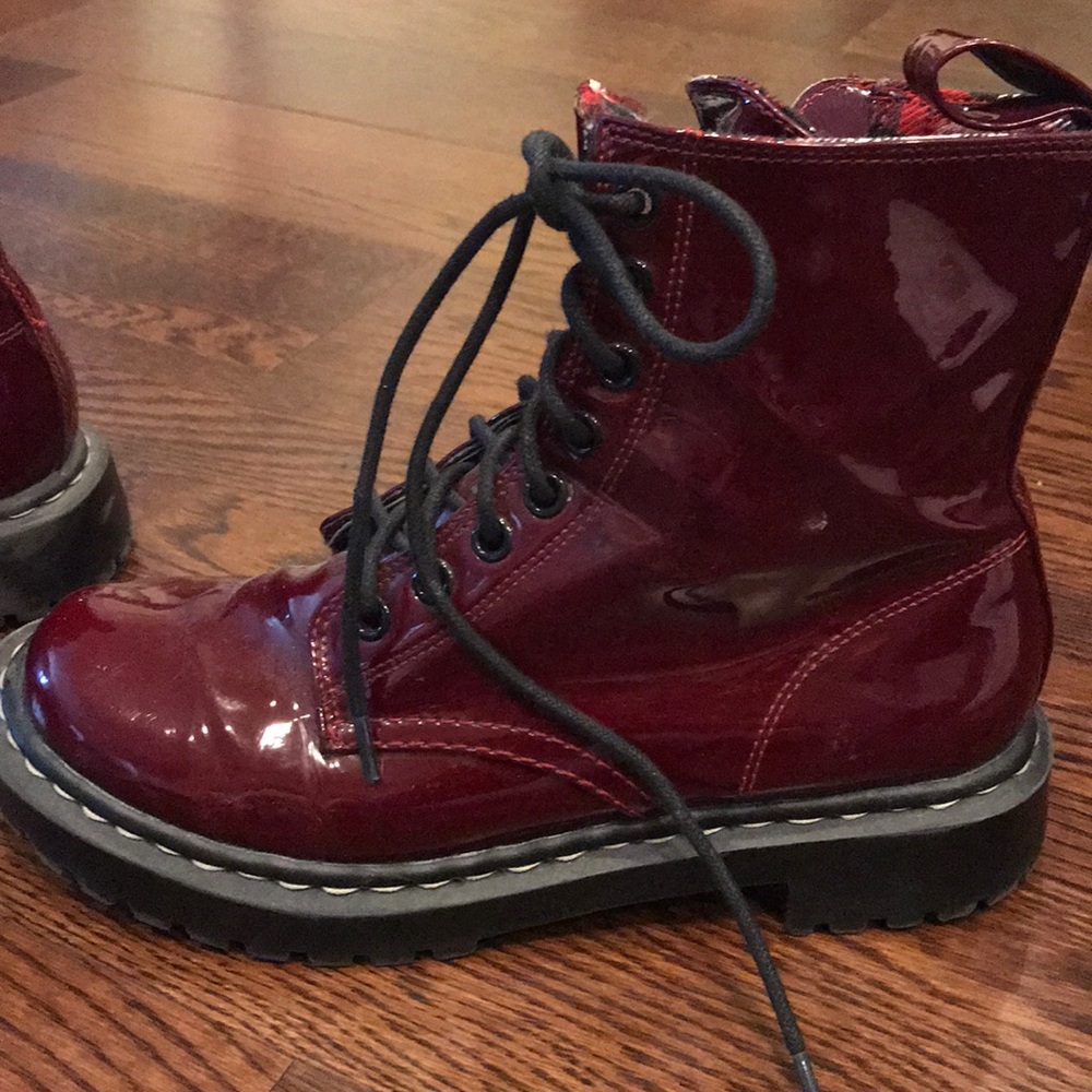 Oxblood patent boots